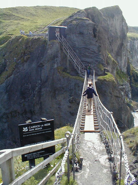 Carrick a Rede Bridge with People